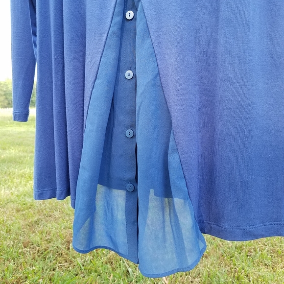 LOGO Lori Goldstein M Tunic w/ Pockets & Chiffon - Picture 6 of 6